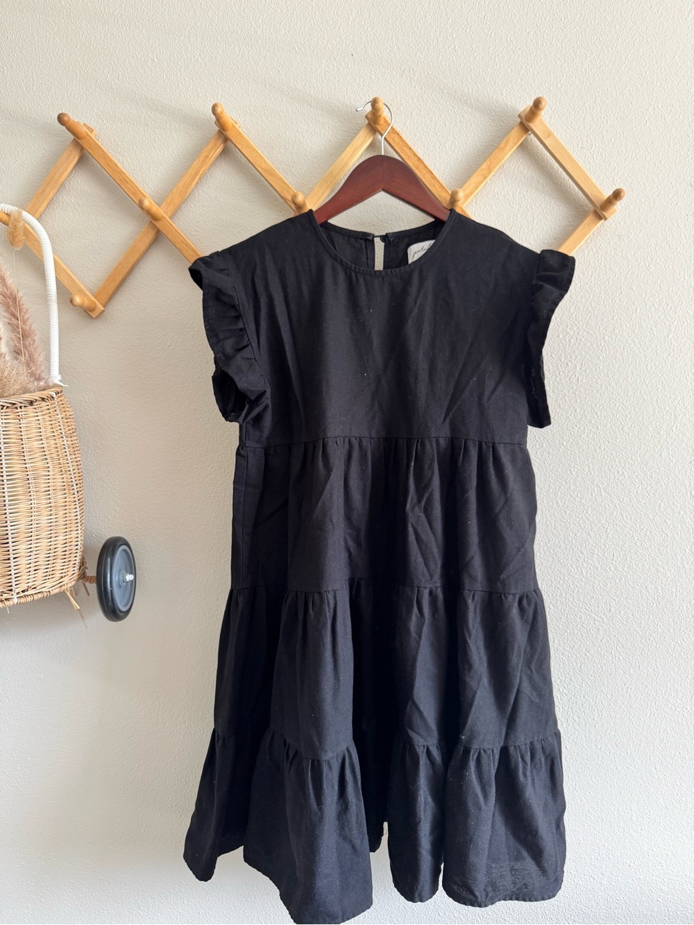 Petal & Pup Black Tiered Ruffle Sleeve Dress Amarah 6